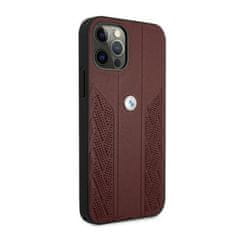 MobilPouzdra.cz Kryt BMW BMHCP12LRSPPR Apple iPhone 12 Pro Max red hardcase Leather Curve Perforate