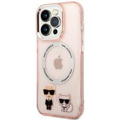 Karl Lagerfeld Kryt Karl Lagerfeld KLHMP14XHKCP Apple iPhone 14 Pro Max hardcase pink Karl & Choupette Aluminium Magsafe