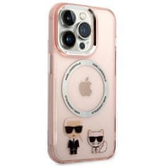 Karl Lagerfeld Kryt Karl Lagerfeld KLHMP14XHKCP Apple iPhone 14 Pro Max hardcase pink Karl & Choupette Aluminium Magsafe