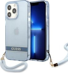 Guess Kryt Guess GUHCP13LHTSGSB Apple iPhone 13 Pro blue hardcase Translucent Stap