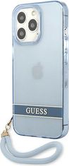 Guess Kryt Guess GUHCP13LHTSGSB Apple iPhone 13 Pro blue hardcase Translucent Stap