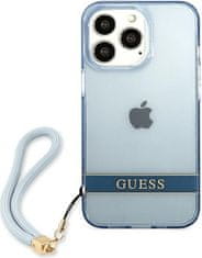 Guess Kryt Guess GUHCP13LHTSGSB Apple iPhone 13 Pro blue hardcase Translucent Stap