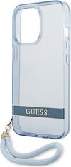 Guess Kryt Guess GUHCP13LHTSGSB Apple iPhone 13 Pro blue hardcase Translucent Stap