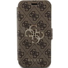 Guess Kryt Guess GUBKP15L4GMGBR Apple iPhone 15 Pro book 4G Metal Logo brown