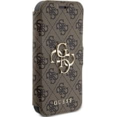 Guess Kryt Guess GUBKP15L4GMGBR Apple iPhone 15 Pro book 4G Metal Logo brown