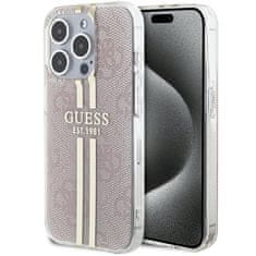 Guess Kryt Guess GUHCP14XH4PSEGP Apple iPhone 14 Pro Max hardcase IML 4G Gold Stripe pink