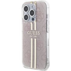 Guess Kryt Guess GUHCP14XH4PSEGP Apple iPhone 14 Pro Max hardcase IML 4G Gold Stripe pink