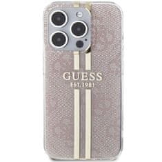 Guess Kryt Guess GUHCP14XH4PSEGP Apple iPhone 14 Pro Max hardcase IML 4G Gold Stripe pink