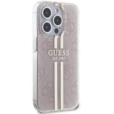 Guess Kryt Guess GUHCP14XH4PSEGP Apple iPhone 14 Pro Max hardcase IML 4G Gold Stripe pink