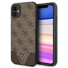 Guess Kryt Guess GUHCN61PU4GHBR Apple iPhone 11 brown hardcase 4G Triangle Collection