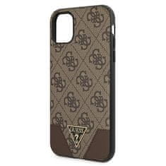 Guess Kryt Guess GUHCN61PU4GHBR Apple iPhone 11 brown hardcase 4G Triangle Collection