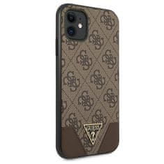 Guess Kryt Guess GUHCN61PU4GHBR Apple iPhone 11 brown hardcase 4G Triangle Collection