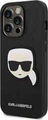 Karl Lagerfeld Kryt Karl Lagerfeld KLHCP14XSAPKHK Apple iPhone 14 Pro Max black hardcase Saffiano Karl`s Head Patch