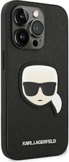 Karl Lagerfeld Kryt Karl Lagerfeld KLHCP14XSAPKHK Apple iPhone 14 Pro Max black hardcase Saffiano Karl`s Head Patch