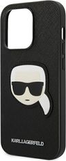 Karl Lagerfeld Kryt Karl Lagerfeld KLHCP14XSAPKHK Apple iPhone 14 Pro Max black hardcase Saffiano Karl`s Head Patch