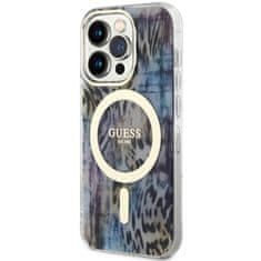 Guess Kryt Guess GUHMP14XHLEOPWB Apple iPhone 14 Pro Max niebieski/blue hardcase Leopard MagSafe