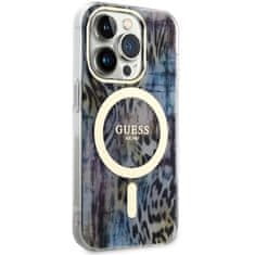 Guess Kryt Guess GUHMP14XHLEOPWB Apple iPhone 14 Pro Max niebieski/blue hardcase Leopard MagSafe