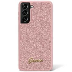 Guess Kryt Guess GUHCS23SHGGSHP Samsung Galaxy S23 pink hard case Glitter Script