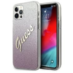 Guess Kryt Guess GUHCP12LPCUGLSPI Apple iPhone 12 Pro Max pink hardcase Glitter Gradient Script