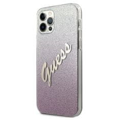 Guess Kryt Guess GUHCP12LPCUGLSPI Apple iPhone 12 Pro Max pink hardcase Glitter Gradient Script