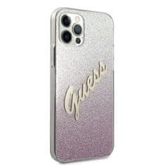 Guess Kryt Guess GUHCP12LPCUGLSPI Apple iPhone 12 Pro Max pink hardcase Glitter Gradient Script