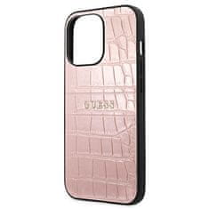 Guess Kryt Guess GUHCP13LPCRBPI Apple iPhone 13 Pro pink Croco Strap Collection