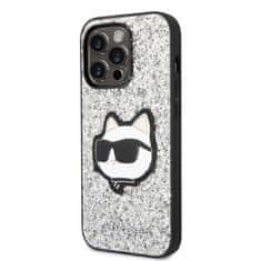 Karl Lagerfeld Kryt Karl Lagerfeld KLHCP14LG2CPS Apple iPhone 14 Pro silver hardcase Glitter Choupette Patch