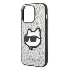 Karl Lagerfeld Kryt Karl Lagerfeld KLHCP14LG2CPS Apple iPhone 14 Pro silver hardcase Glitter Choupette Patch