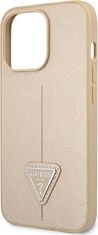 Guess Kryt Guess GUHCP13LPSATLE Apple iPhone 13 Pro beige hardcase Saffiano Triangle Logo