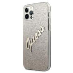 Guess Kryt Guess GUHCP12LPCUGLSGO Apple iPhone 12 Pro Max gold hardcase Glitter Gradient Script