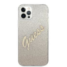 Guess Kryt Guess GUHCP12LPCUGLSGO Apple iPhone 12 Pro Max gold hardcase Glitter Gradient Script