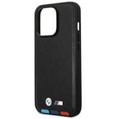 MobilPouzdra.cz Kryt BMW BMHMP14L22PTDK Apple iPhone 14 Pro black Leather Stamp Tricolor Magsafe