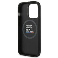 MobilPouzdra.cz Kryt BMW BMHMP14L22PTDK Apple iPhone 14 Pro black Leather Stamp Tricolor Magsafe