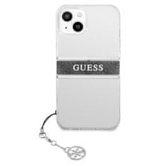 Guess Kryt Guess GUHCP13SKB4GGR Apple iPhone 13 mini Transparent hardcase 4G Grey Strap Charm