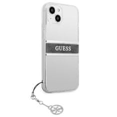 Guess Kryt Guess GUHCP13SKB4GGR Apple iPhone 13 mini Transparent hardcase 4G Grey Strap Charm