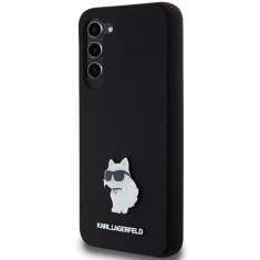 Karl Lagerfeld Kryt Karl Lagerfeld KLHCS24MSMHCNPK Samsung Galaxy S24+ Plus hardcase Silicone Choupette Metal Pin black