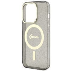 Guess Kryt Guess GUHMP14XHCMCGK Apple iPhone 14 Pro Max black hardcase Glitter Gold MagSafe