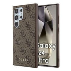 Guess Kryt Guess GUHCS24LG4GFBR Samsung Galaxy S24 Ultra hardcase 4G Metal Gold Logo brown