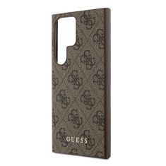 Guess Kryt Guess GUHCS24LG4GFBR Samsung Galaxy S24 Ultra hardcase 4G Metal Gold Logo brown