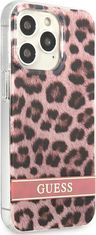 Guess Kryt Guess GUHCP13LHSLEOP Apple iPhone 13 Pro pink hardcase Leopard