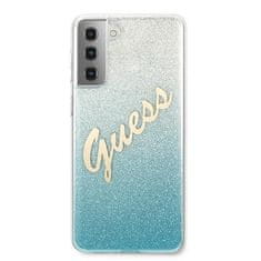 Guess Kryt Guess GUHCS21MPCUGLSBL Samsung Galaxy S21+ Plus blue hardcase Glitter Gradient Script