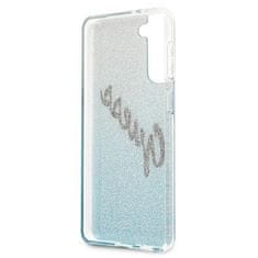 Guess Kryt Guess GUHCS21MPCUGLSBL Samsung Galaxy S21+ Plus blue hardcase Glitter Gradient Script