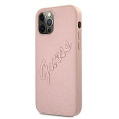 Guess Kryt Guess GUHCP12LRSAVSRG Apple iPhone 12 Pro Max pink hardcase Saffiano Vintage Script