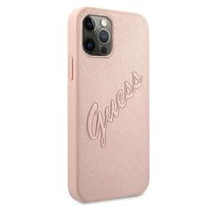 Guess Kryt Guess GUHCP12LRSAVSRG Apple iPhone 12 Pro Max pink hardcase Saffiano Vintage Script