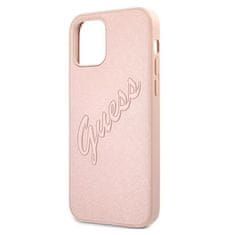 Guess Kryt Guess GUHCP12LRSAVSRG Apple iPhone 12 Pro Max pink hardcase Saffiano Vintage Script