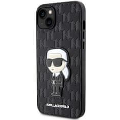 Karl Lagerfeld Kryt Karl Lagerfeld KLHCP14MSAKHPKK Apple iPhone 14 Plus / 15 Plus black Saffiano Monogram Ikonik