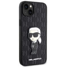 Karl Lagerfeld Kryt Karl Lagerfeld KLHCP14MSAKHPKK Apple iPhone 14 Plus / 15 Plus black Saffiano Monogram Ikonik