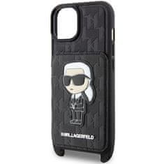 Karl Lagerfeld Kryt Karl Lagerfeld KLHCP14SCSAKHPKK Apple iPhone 14 hardcase black Crossbody Saffiano Monogram Ikonik