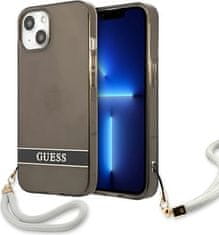 Guess Kryt Guess GUHCP13SHTSGSK Apple iPhone 13 mini black hardcase Translucent Stap