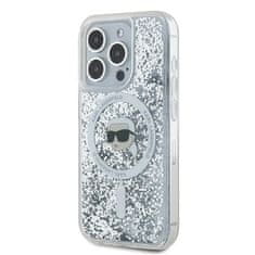 Karl Lagerfeld Kryt Karl Lagerfeld KLHMP15LLGKISGH Apple iPhone 15 Pro hardcase Liquid Glitter Karl Head Magsafe transparent